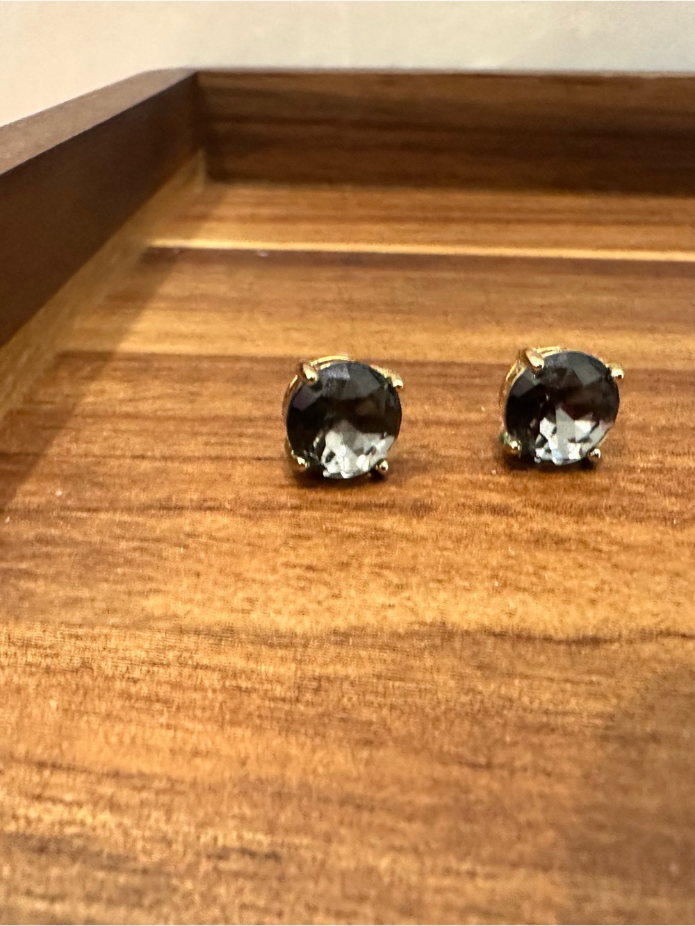 KATE SPADE Smoky Crystal Stud Earrings - Gold Setting